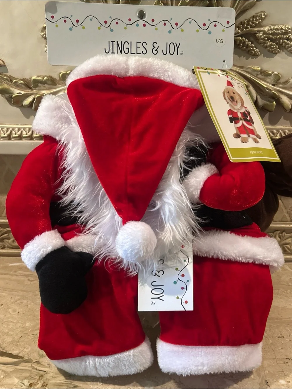 NWT Jingles & Joy Plush Santa Dog Costume - Red & White